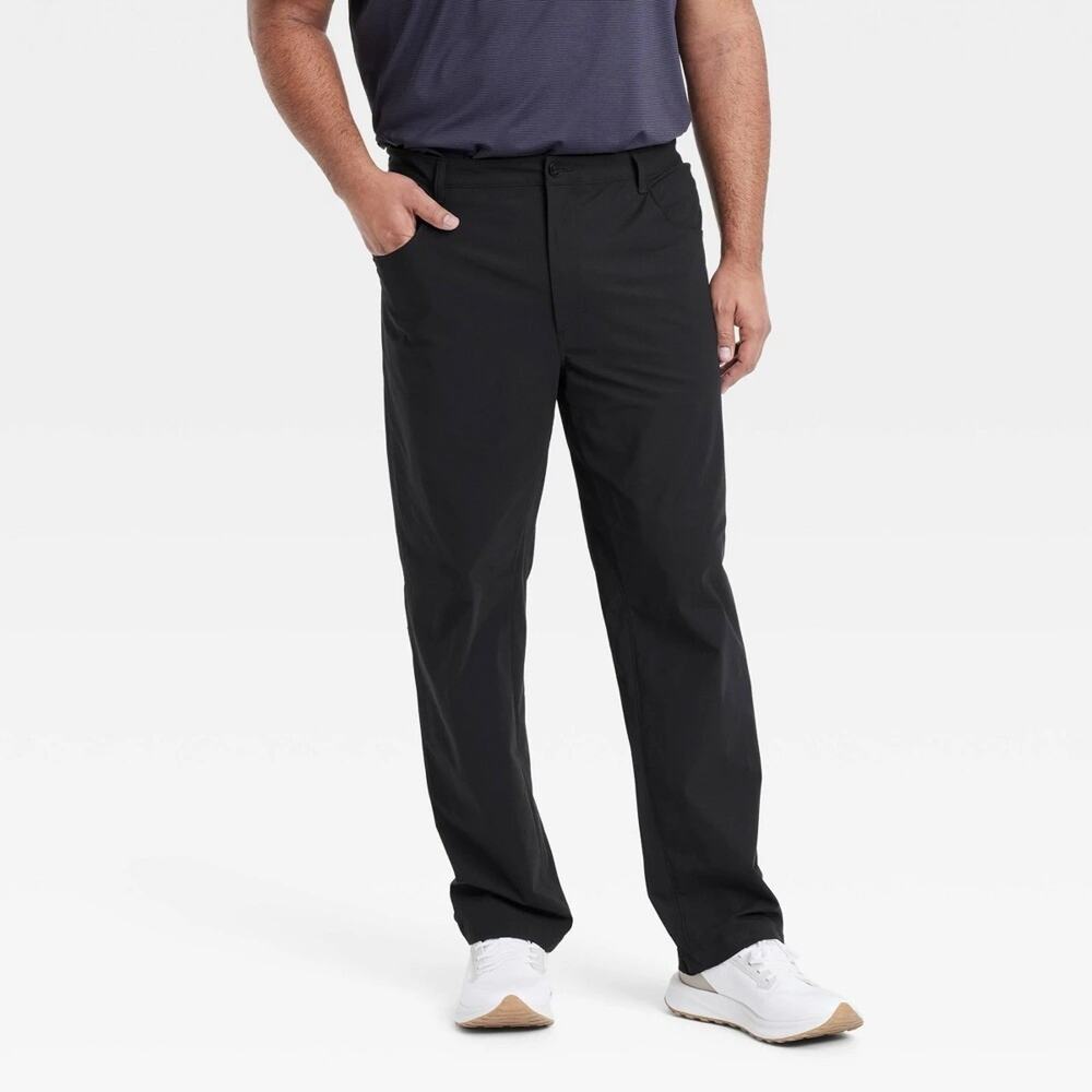 All in Motion Men's 360 Lifestyle Big Relaxed Fit 5-Pocket Pants Black 34x34